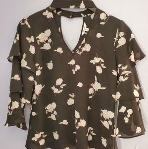 CANDIES Black Flower Top